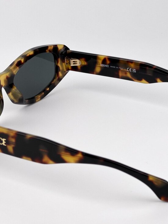 Versace Sunglasses – Brown Yellow Havana Oval Grey Women VE4487 777/87 main image 3